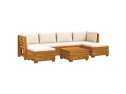 Maison Exclusive - Conjunto De Sofás Para Exterior Com Almofada 7 Peça Castanho