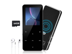 Mp3 Player De 64 Gb Com Bluetooth 5.0, Mp3 Player Infantil, Alto Falante Hd, Gravador De Voz, Rádio Fm, Despertador, E Book Zeuxo