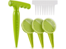 Conjunto De Ferramentas Para Jardinagem Doméstica, Furador De Solo, Plantador De Flores E Vegetais, Verde Fluorescente Zeuxo