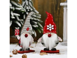Ornamento de Pelúcia de Gnomos de Papai Noel de Madeira Suporte de Madeira para Decoração de Mesa Decoração para Pendurar em Árvore de Natal