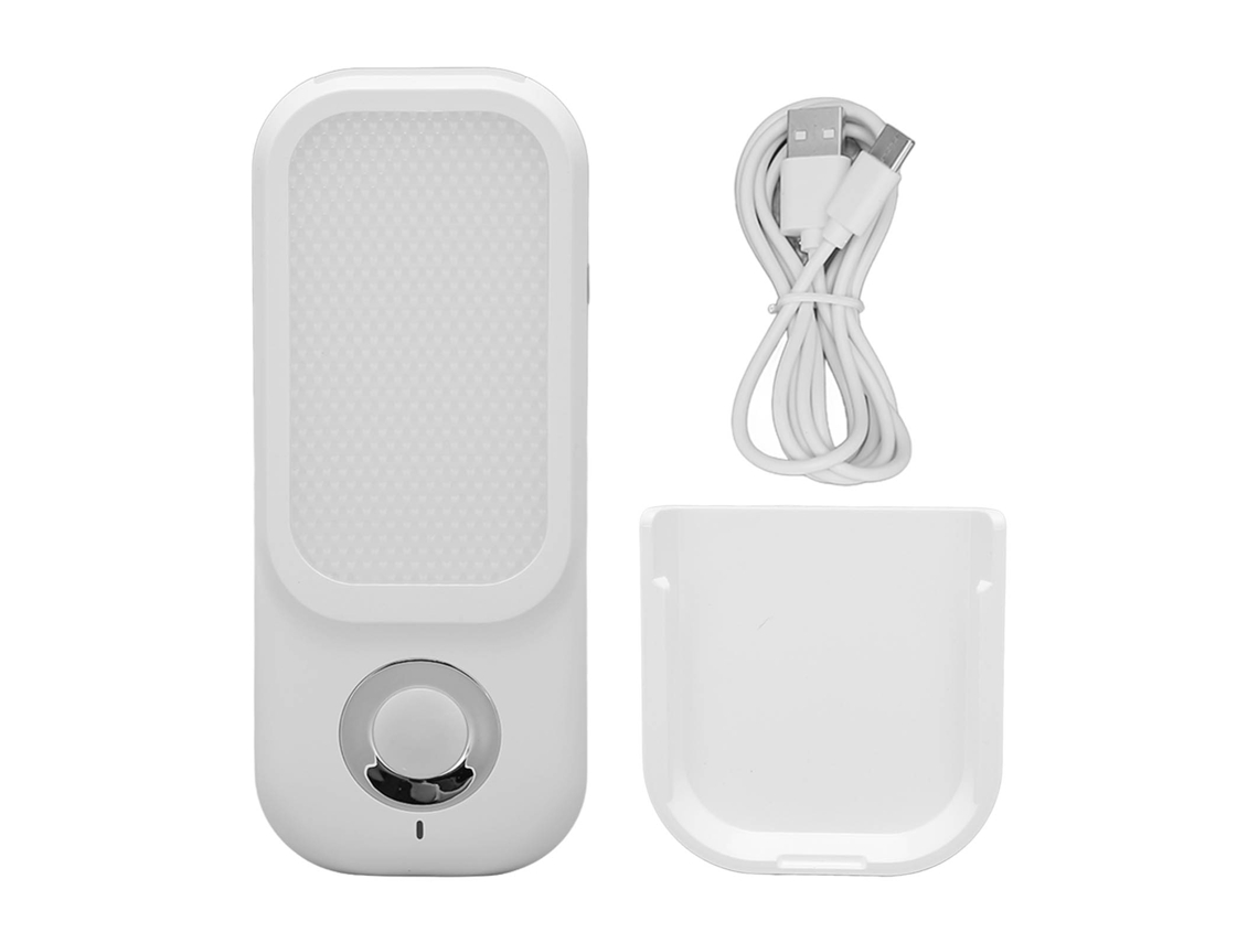 Luz De Parede Com Sensor Usb Carregamento Sem Fio 3 Cores Led Prata Para Quarto