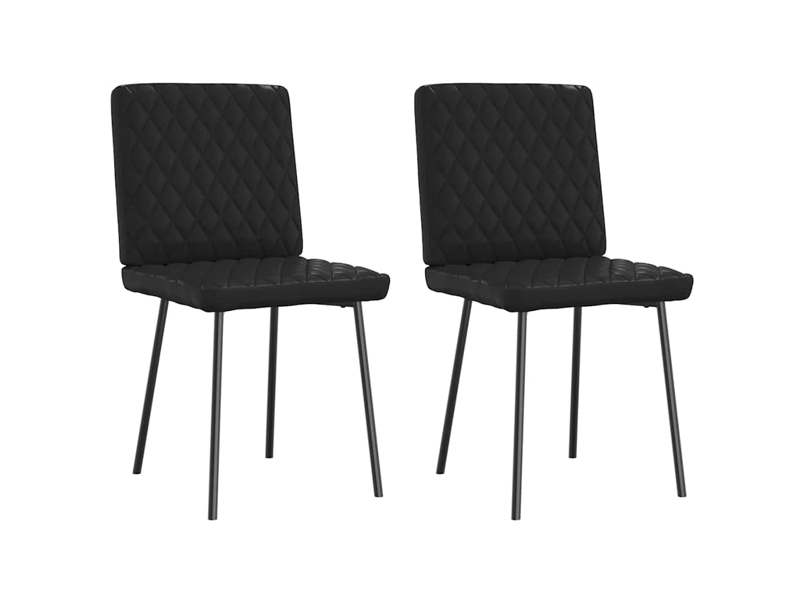 Vidaxl Cadeiras De Jantar 2 Pcs Couro Artificial Preto