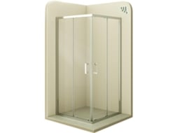 Cabine de Duche MOMENTS OF GLASS Diana 80x85x190cm | Reversível |Portas de correr, Ajuste 77,5-79,5x82,5-84,5cm | Perfis Cromados, Vidro transparente 6mm
