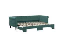 Sofá-cama com gavetão VIDAXL Verde Veludo (80x200 cm)