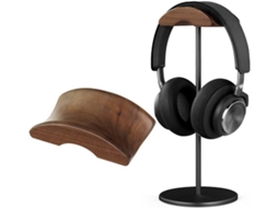 Support De Casque En Bois De Noyer En Aluminium Avec Base En Métal Massif Pour Tous Les Casques Adeptes Et