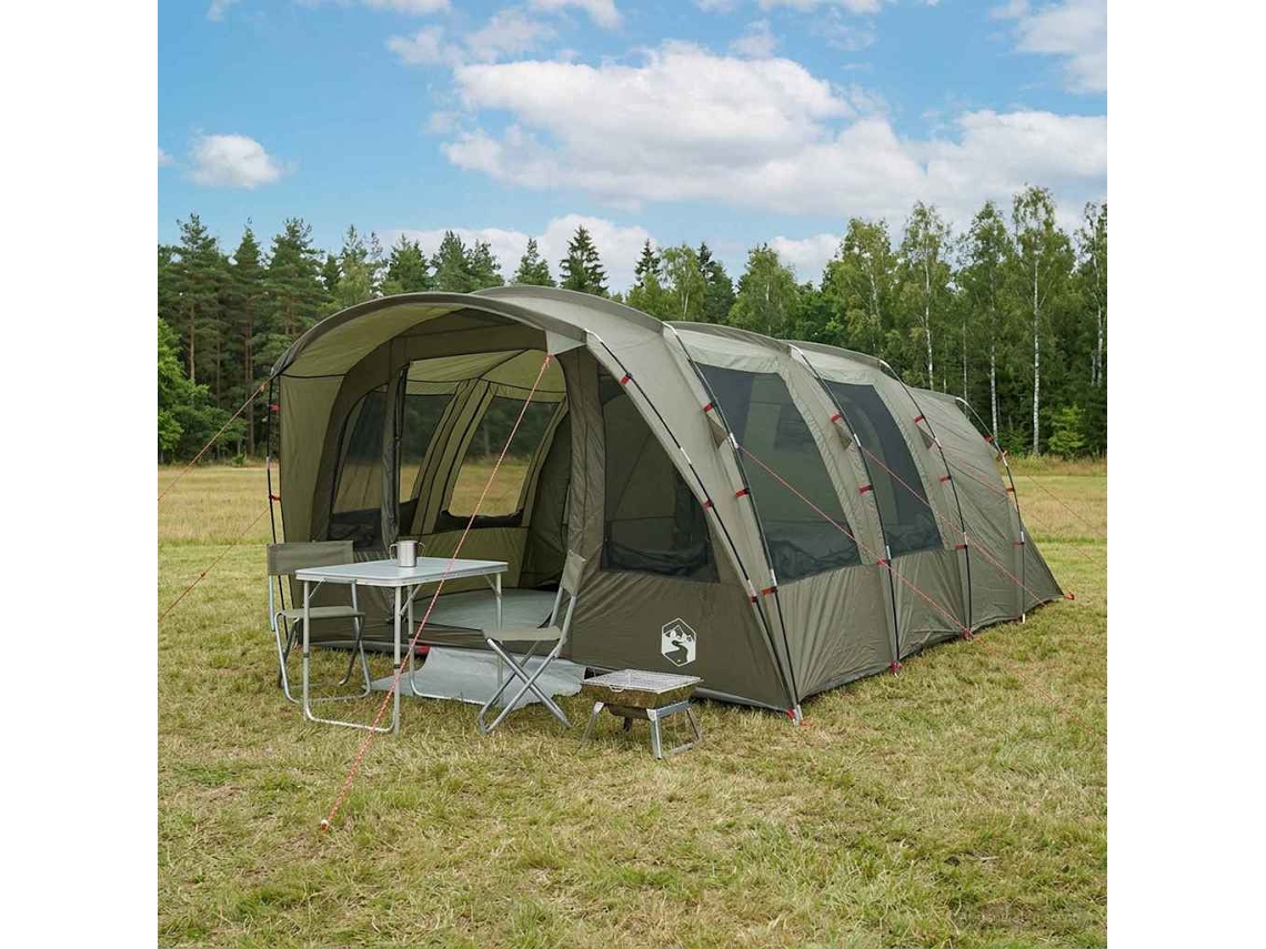 Vidaxl Tenda Túnel 427 X 315 X 178 Cm Verde-azeitona Poliéster E Aço