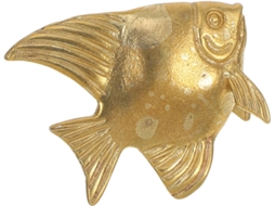 Puxador De Gaveta Em Latão Dourado Em Formato De Peixe, Fácil De Instalar E Com Design Elegante.