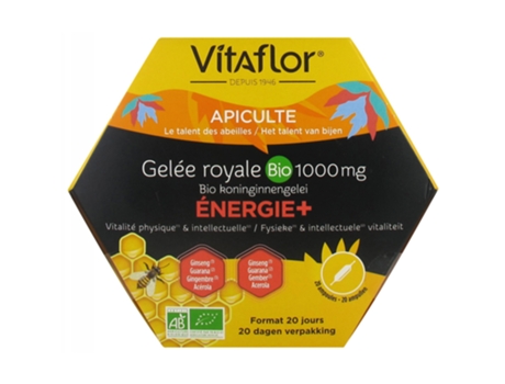 Geléia Real Orgânica 1000 Mg Energia 20 Ampolas VITAFLOR