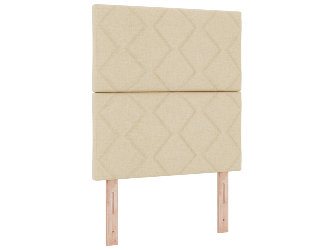 Cabeceira Led  Design Blocos De Diamante Creme Vidaxl Tecido (80 Cm)