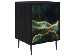 Maison Exclusive - Armário De Cabeceira Wijhe Carvalho Preto 36 X 33 X 51 Cm