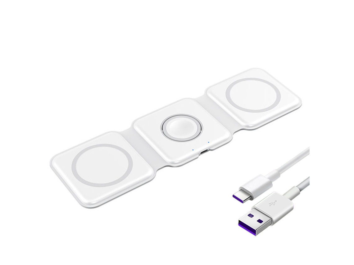 Carregador sem fio MDUG de 15 W com base de carregamento rápido e revestimento metálico
