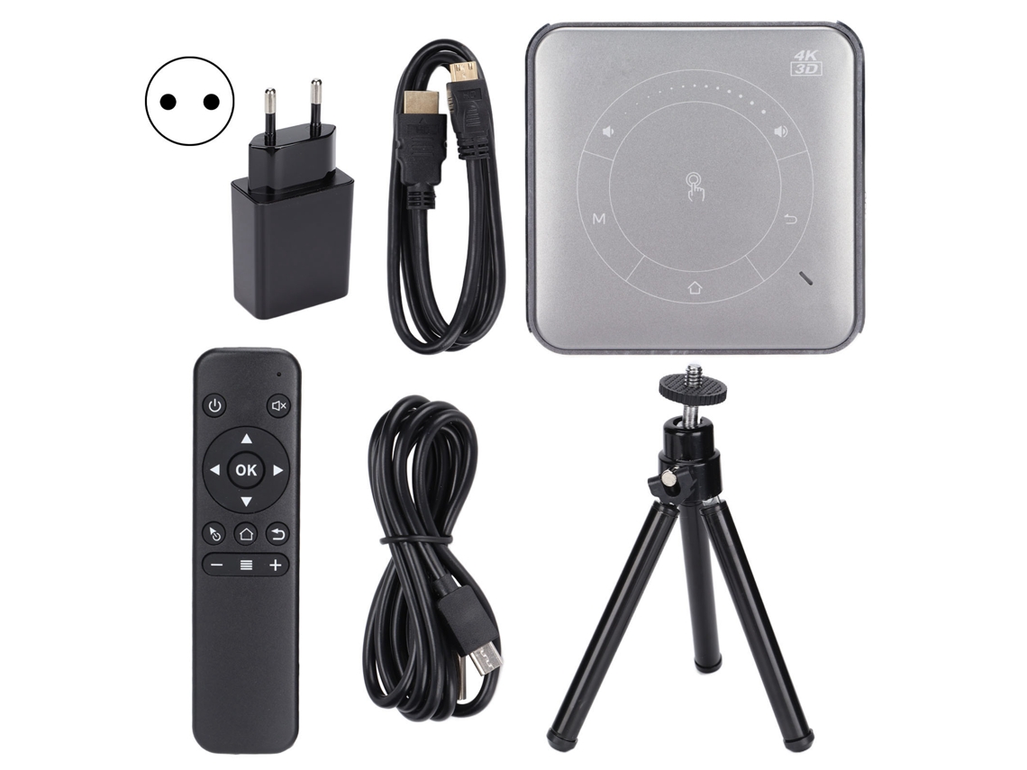 Projetor Mini Portátil 3d Com Decodificação 4k E Controle Remoto