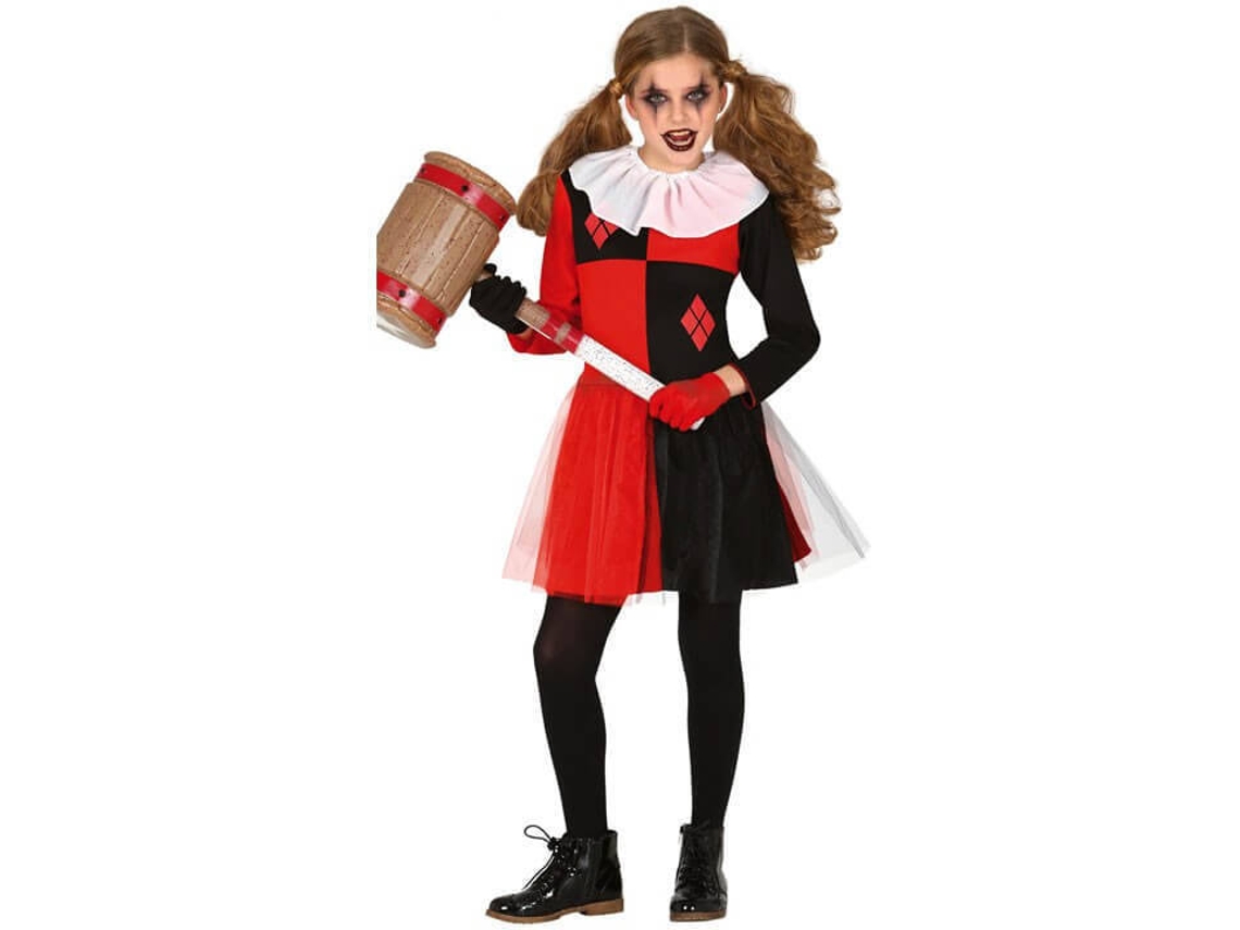 Fato de Menina DISFRAZZES Arlequina Vermelho E Preto (Tam: 5 a 6 anos)