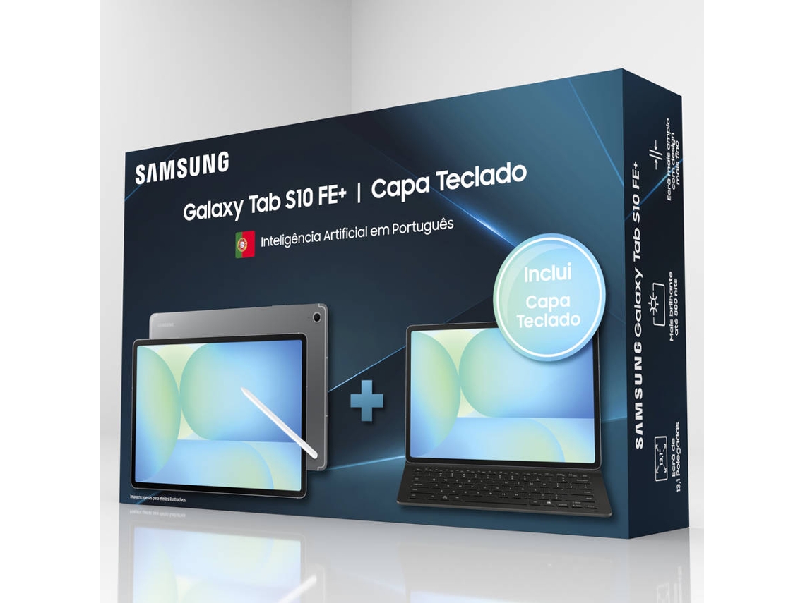 Pack SAMSUNG Galaxy Tab S10 FE+ (13.5'' - RAM: 12GB - 256GB - Cinzento) + Capa Teclado
