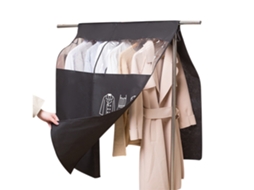 Capa anti poeira para roupas de têxteis, com tampa transparente, hanger, 90x110cm