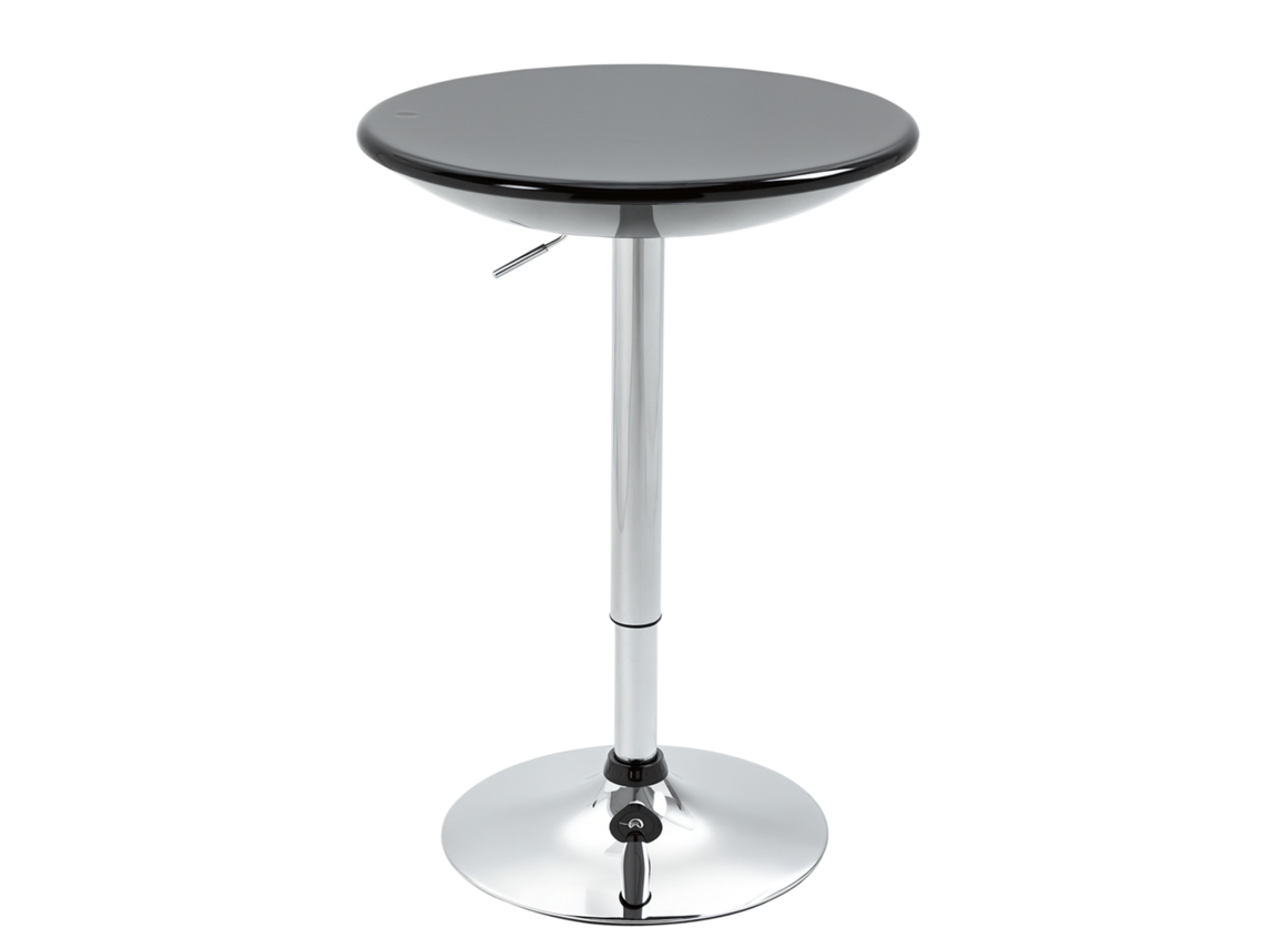 Mesa de bar redonda, tampo giratório, altura ajustável, base de aço, Φ61x76 cm, preta E TOWN COMMERCE GMBH