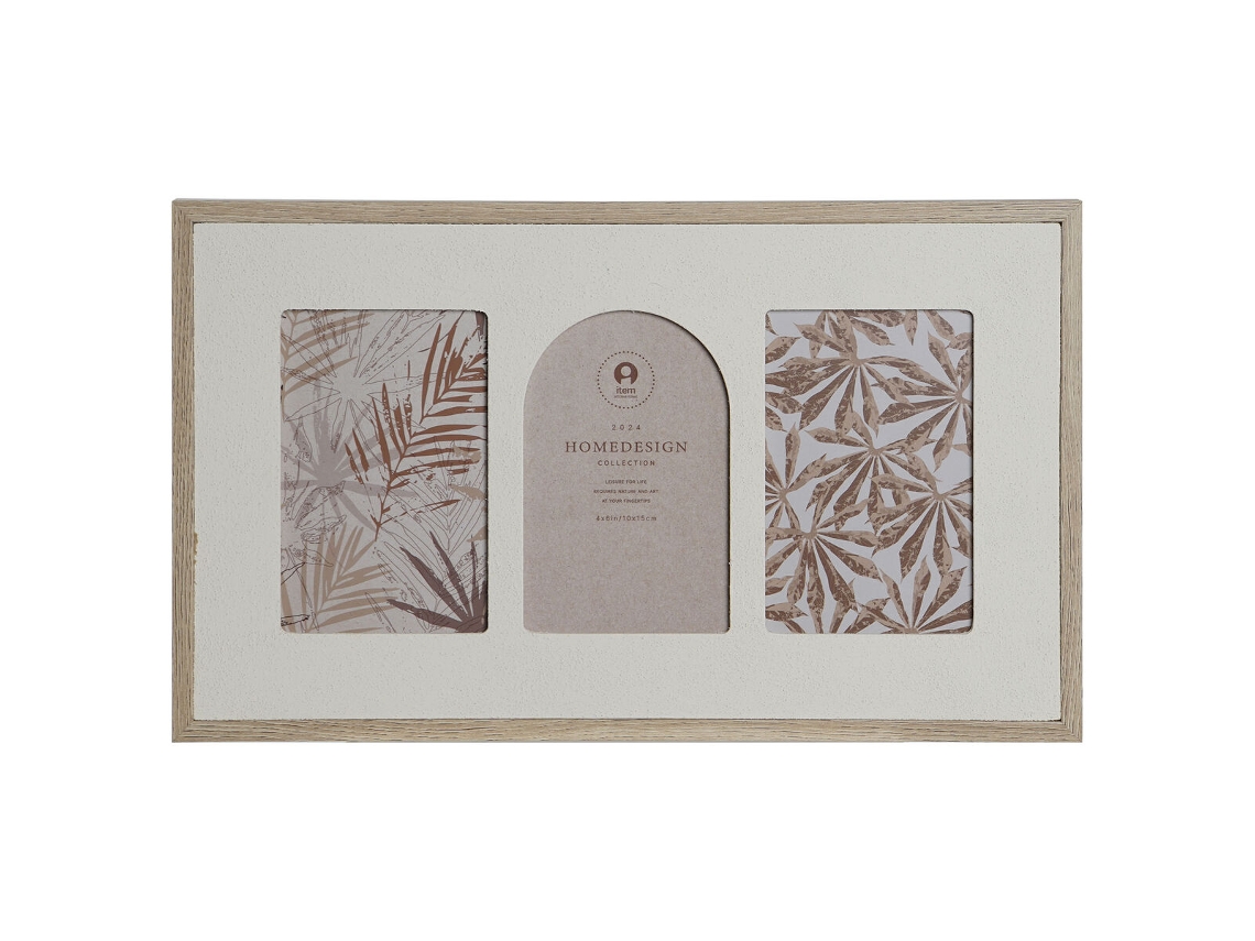 Moldura de Fotos HOME ESPRIT Bege Cristal Madeira MDF Escandinavo 39 X 2 X 24 cm