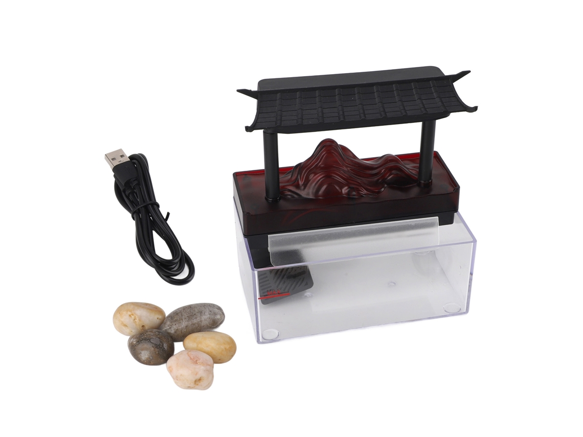 Fonte de Água de Mesa Usb com Led e Pedras Decorativas para Sala | S/MARCA