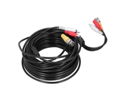 Câble Cctv Portátil 3 Em 1 Câble De Vídeo Áudio Alimentação Com Conector Bnc+rca+dc Para Sistema De Vigilância Dvr 20m 65.6ft