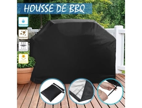 Capa protetora para churrasqueira - POPSPO - 145 x 61 x 117cm - Tecido Oxford 210D - Preto POPSPO