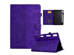 Capa De Couro Com Relevo Em Losango Para Tablet Lenovo Tab P11 Pro Gen 2