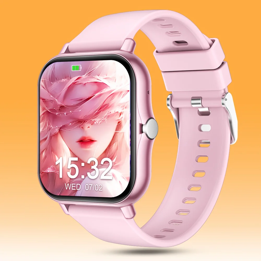 (rosa) Smartwatch Multifuncional Com Tela Sensível Ao Toque Completa