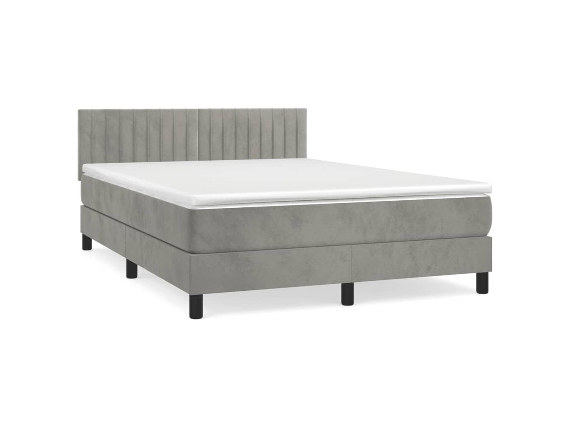 Box Spring Bed, Box Spring Beds Vidaxl Cinzeto Veludo (140 X 190 Cm)