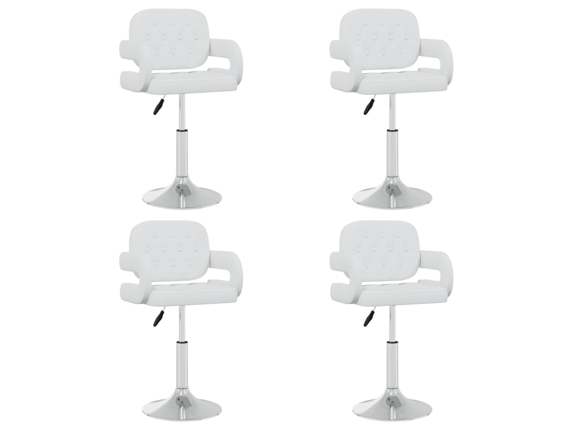 Vidaxl Cadeiras De Jantar Giratórias 4 Pcs Couro Artificial Branco