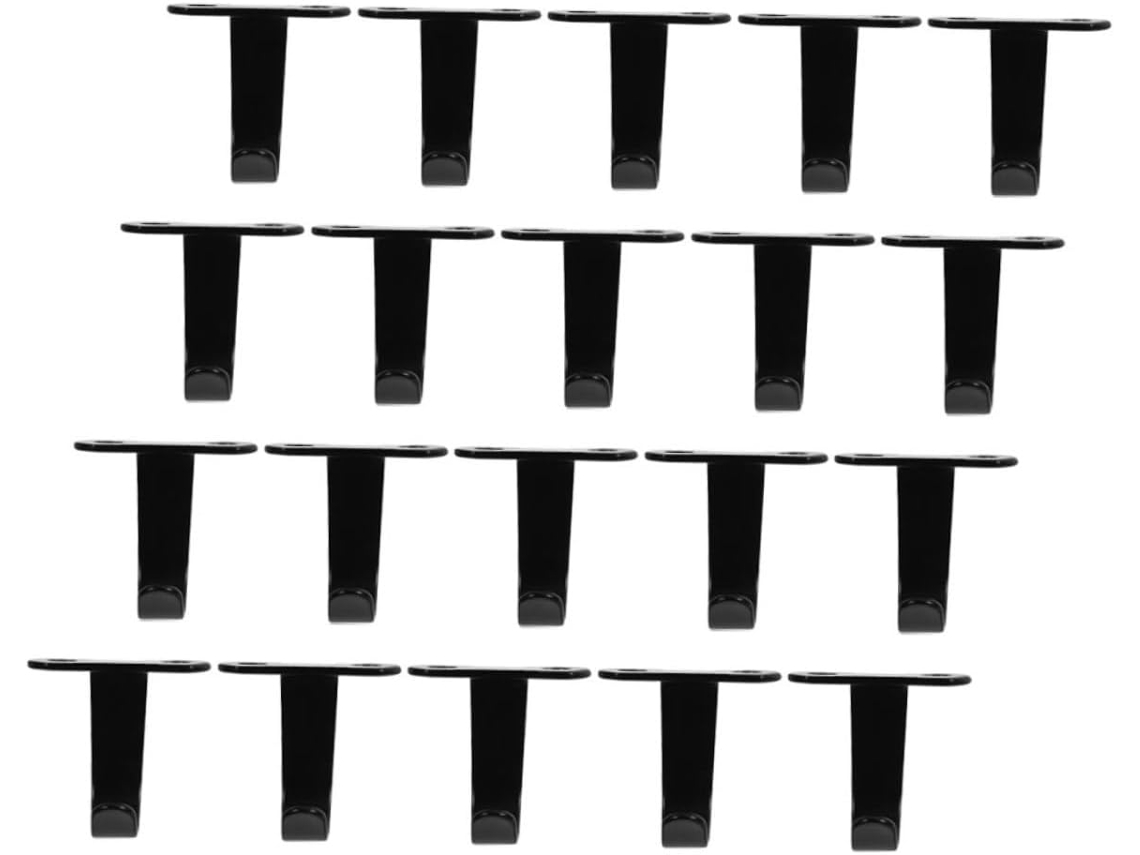 Zerodeko Conjunto De 20 Ganchos Aço Inoxidável Preto Reforçados Para T