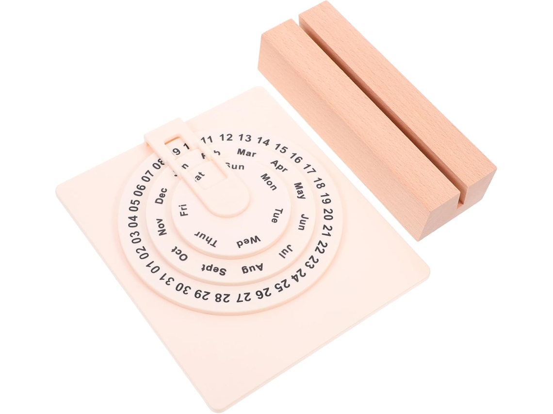 Calendário Mensal Sewacc Com Base De Madeira, Mesa Para Escritório E