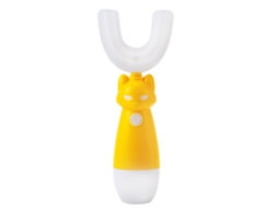 Escova de Dentes  Infantil Elétrica em Forma de U Ultrassônica 360° para Limpeza Automática de 3 a 7 Anos Amarelo