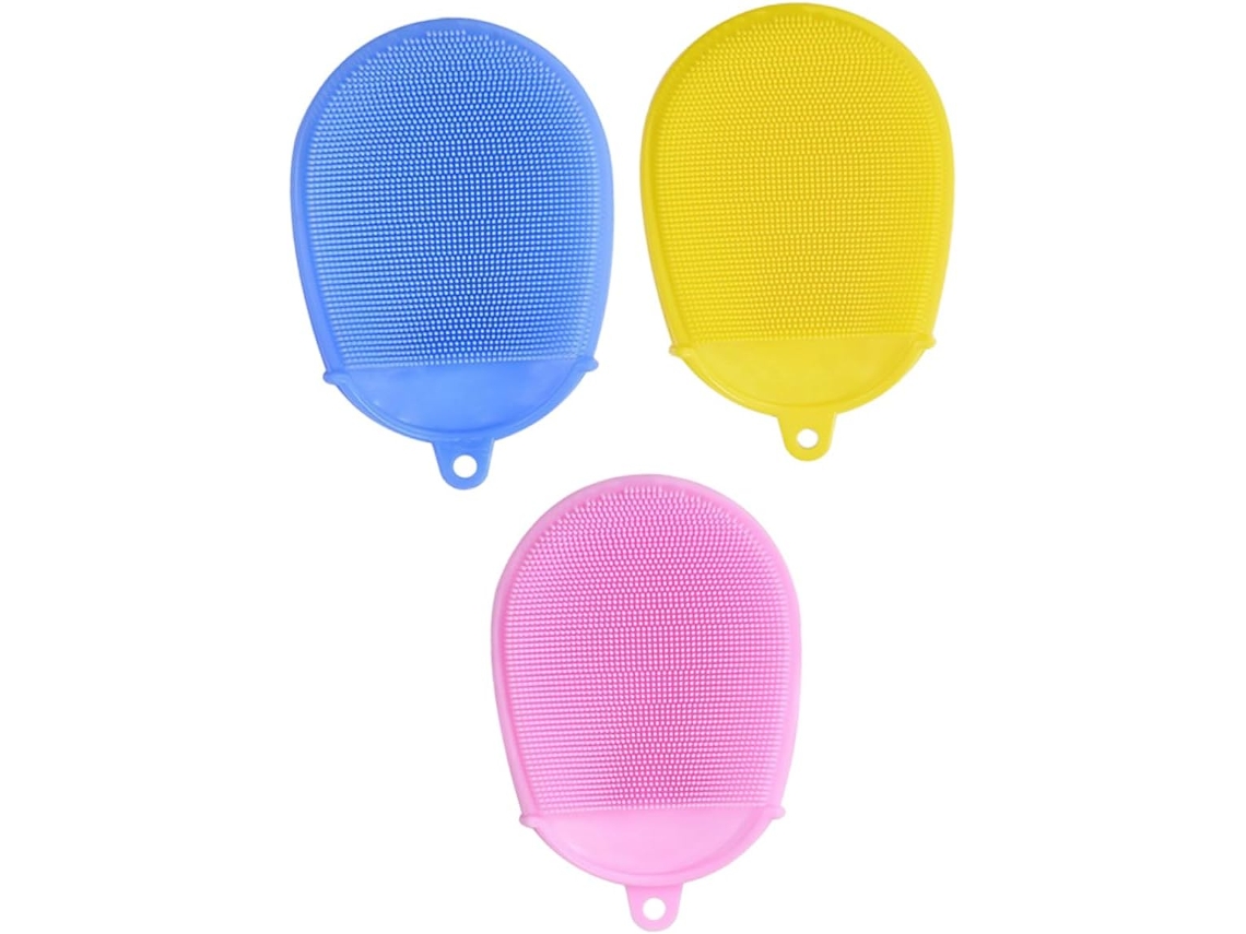 Conjunto De 3 Escovas Massagem Healeved Para Meninos E Meninas, Escova De Silicone Para Banho, Limpeza Da Pele E Higiene
