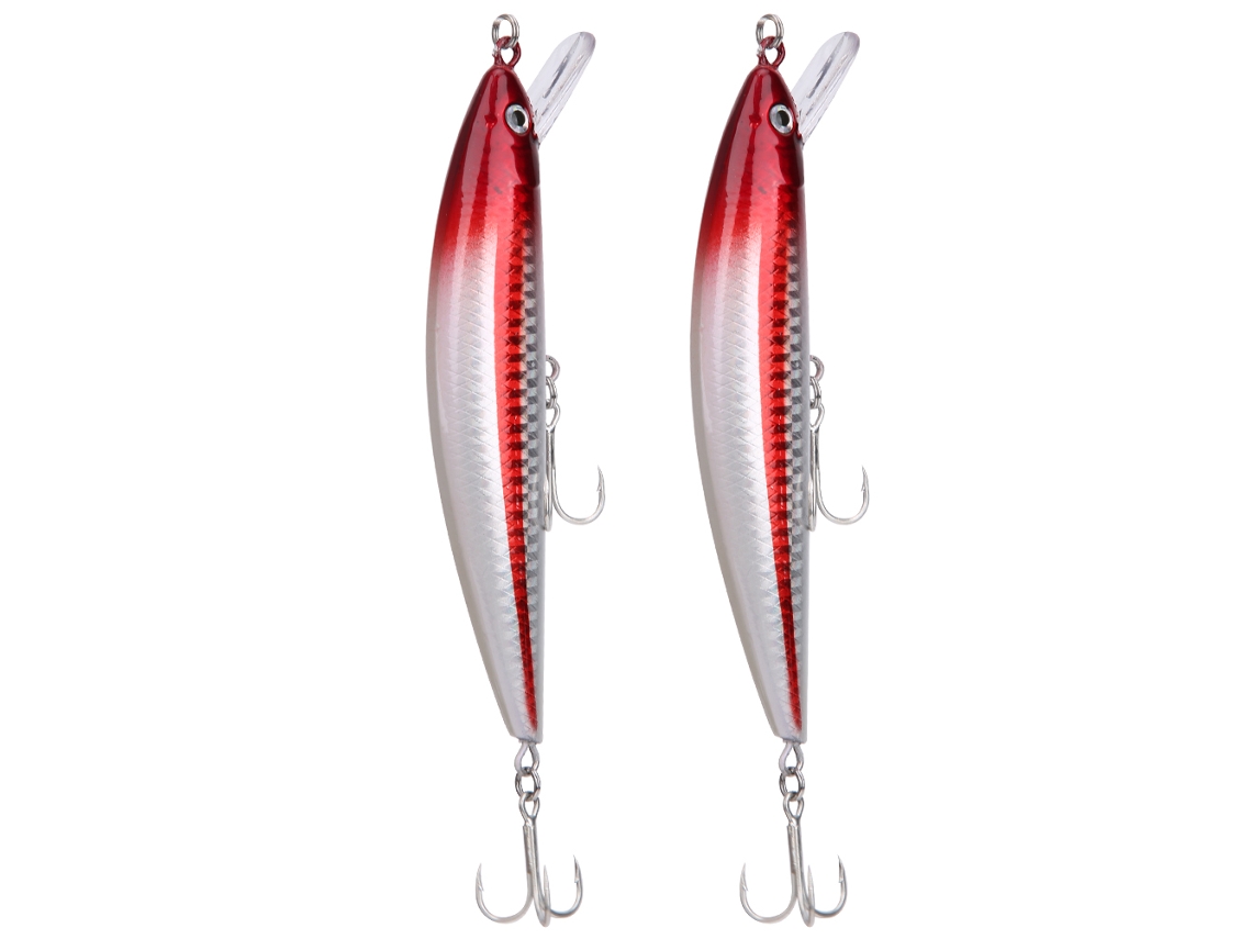 2pcs Isca Minnow Afundante Simulada Pesca