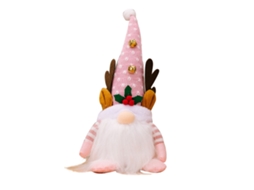 Boneca de pano nórdica de Natal Tomte com luz, elfo de Páscoa feito à mão, decoração natalina rosa, presente para festa em casa.