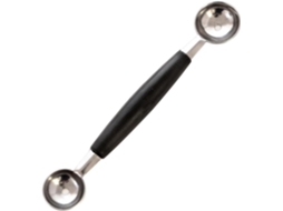 Colher de sorvete de duas pontas, multifuncional, em aço inoxidável, utensílio para esculpir melancia.