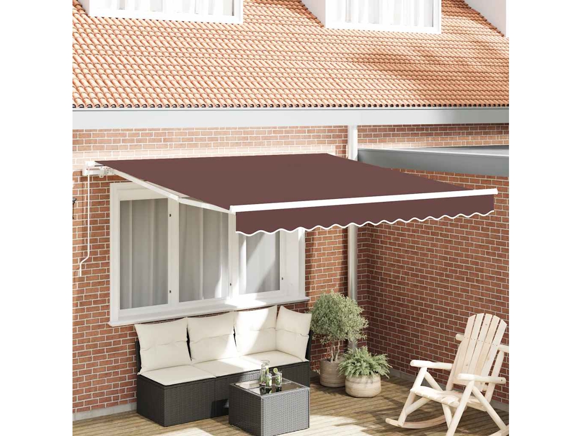 Vidaxl Toldo Retrátil Manual 300x250 Cm Castanho