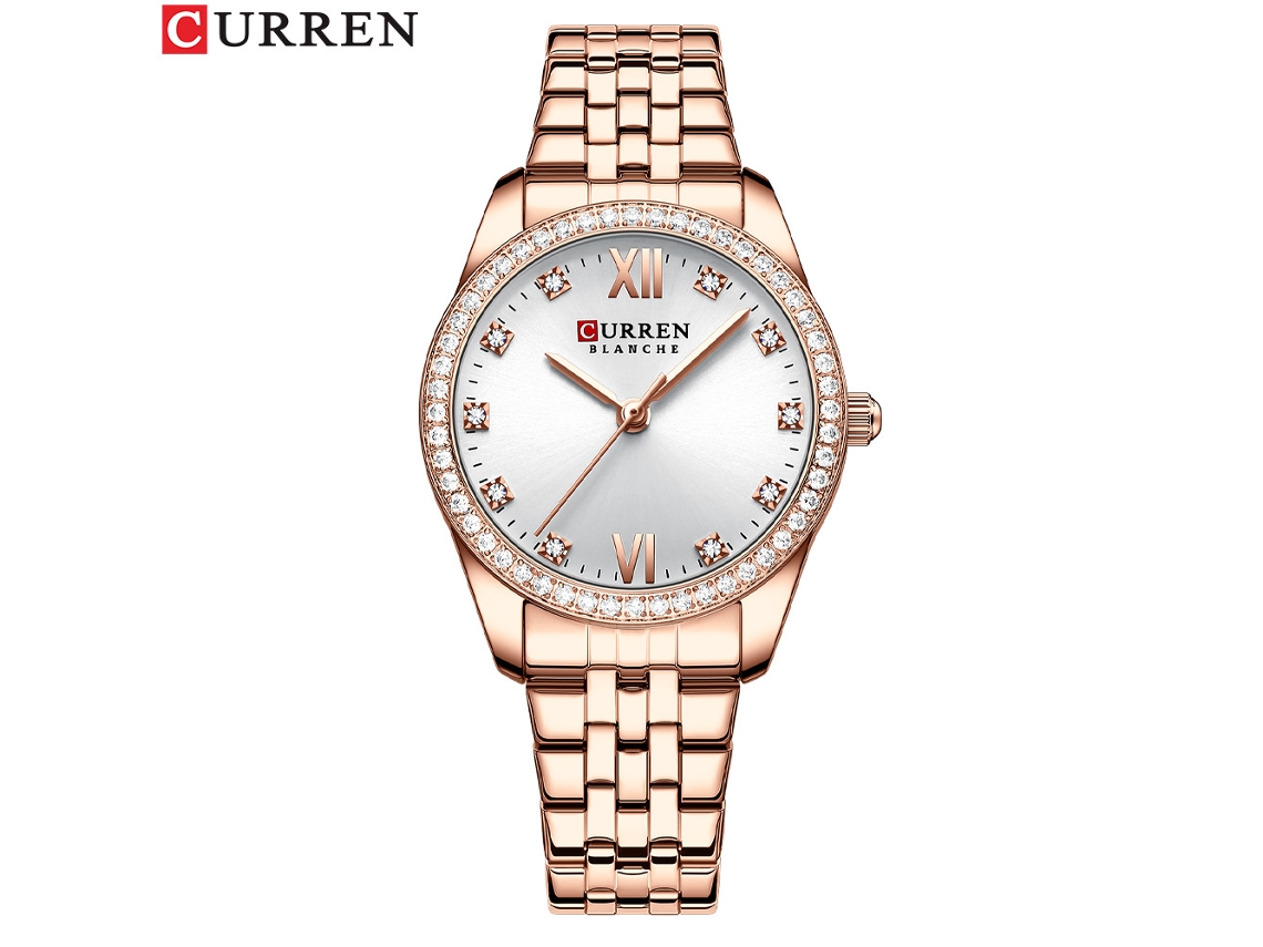 Relógio Feminino (Rosa E Branco) Com Numerais Romanos, Em Prova D'água, Minimalista E Moderno, De Quartzo.