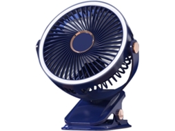 Ventilador De Mesa Com Clipe, Alimentado Por Usb/bateria, Com Luz Noturna Resistente Pequeno E Silencioso
