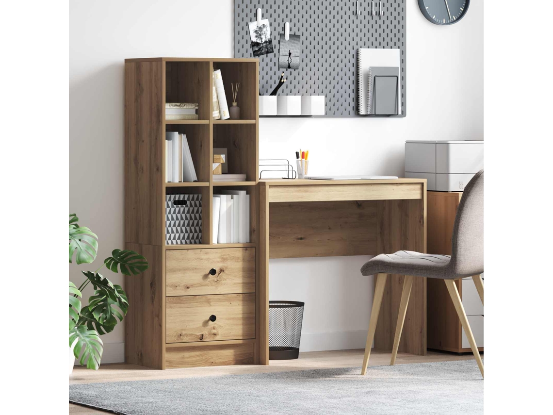 Vidaxl Mesa Carvalho Artesanal 125,5 X 40 X 127 Cm 2 Unid.