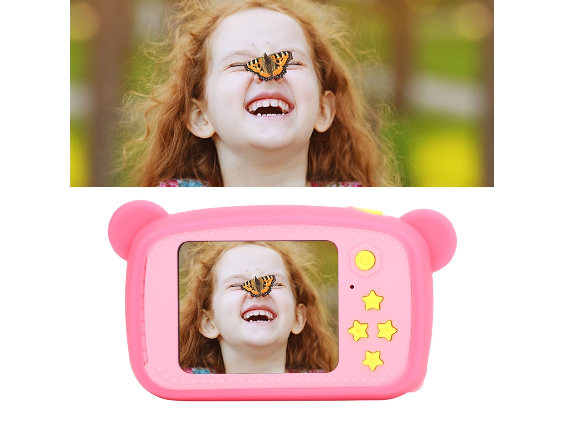 Câmera Infantil Portátil, Desenho Animado Fofo, Filmadora Digital Engraçada, Brinquedo Com Cordão, Presente De Aniversário Rosa Brilvibera