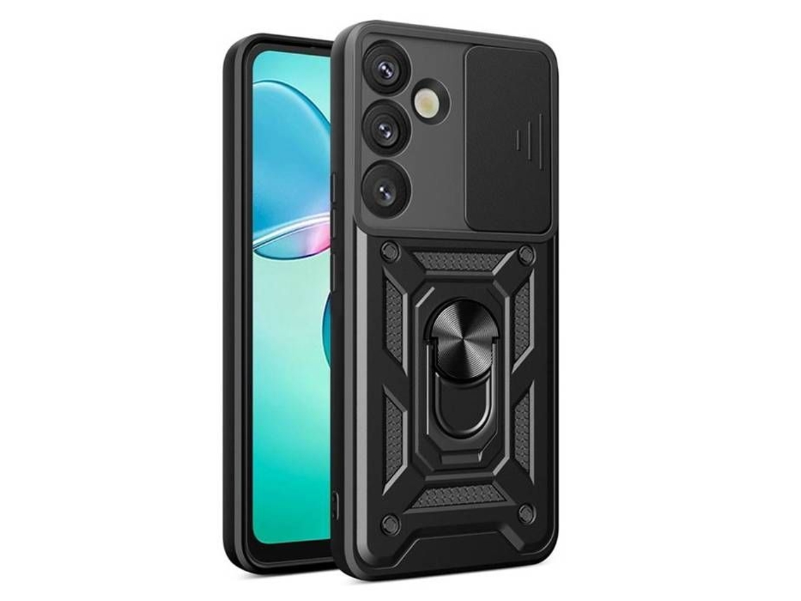 Capa Para Samsung Galaxy S26 Plus 5g (s26) - Capa Rígida Anti Choque Película De Tela - Preto