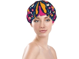 Touca De Banho Feminina, Reutilizável, Impermeável, Dupla Camada, Com Elástico, Ideal Para Cabelos Longos, Com Estampa