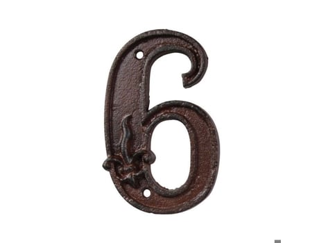 Número De Casa Em Ferro Fundido Dígito 6 Best For Boots