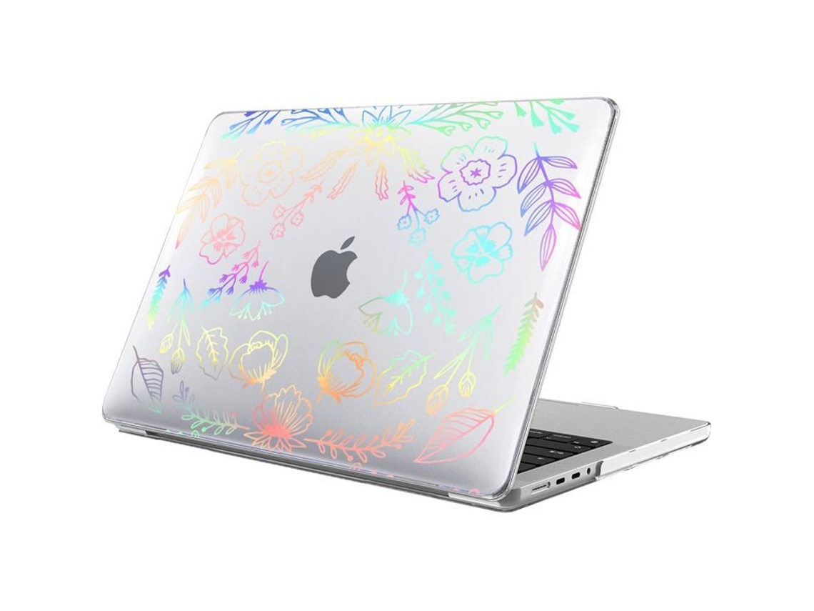 Capa Para Macbook Pro 14 Polegadas 2024 2023 2021 M4 M3 M2 M1 Pro/max, Proteção Rígida Transparente Com Motivo Vegetal Brilvibera