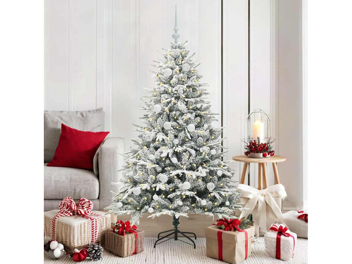Vidaxl Árvore De Natal Artificial Pré-iluminada Com Conjunto De Bolas