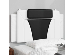 Vidaxl Almofadão De Cabeceira Viana 100 Cm Couro Artificial Preto E Branco