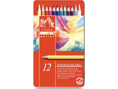 Caran DAche Lápis de Cor Supracolor® Soft, Corpo Hexagonal, Minas de Várias Cores