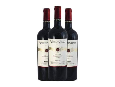Vinho VALDIVIESO Single Valley Lot Merlot Valle de Rapel Grande Reserva (0.75 L - 3 Unidades)