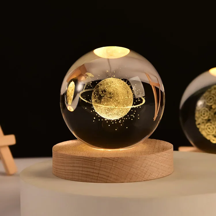 Bola de Cristal 3d de 6 Cm, Gravada a Laser, Decoração para Mesa de Casa MDUG