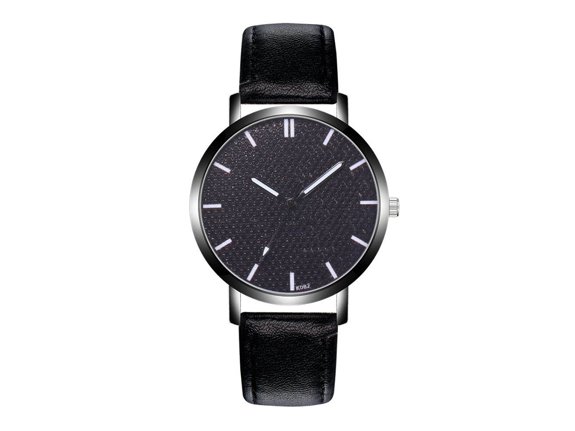 Relógio Casual de Moda Masculino Zhoulianfa com Pulseira de Couro Quartzo Preto